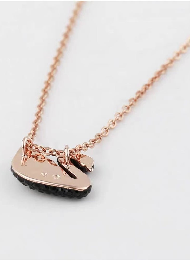 Generic - Swarovski Iconic Swan Pendant Necklace Black Crystal - Image 1