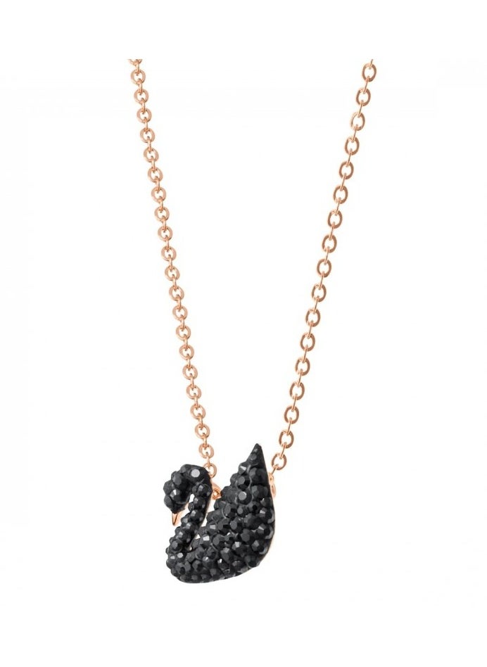 Generic - Swarovski Iconic Swan Pendant Necklace Black Crystal - Image 1