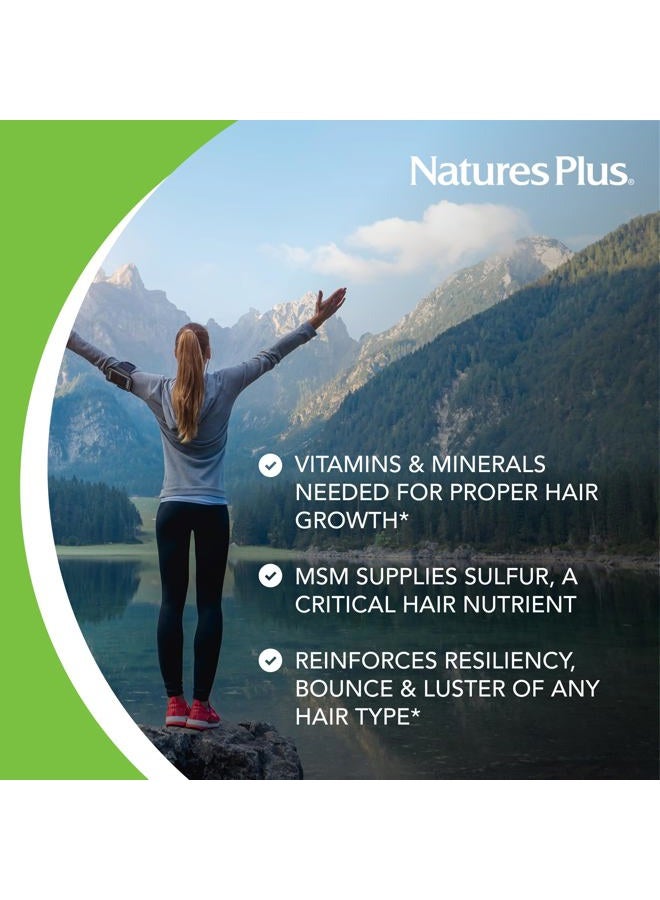 Nature's Plus مكمل الشعر النسائي ألترا هير بلس، إطلاق مستدام - 60 قرص - مكمل نمو الشعر الطبيعي بالكامل - مع البيوتين - يعزز صحة الشعر والبشرة والأظافر - خالي من الجلوتين - 30 حصة - Image 3