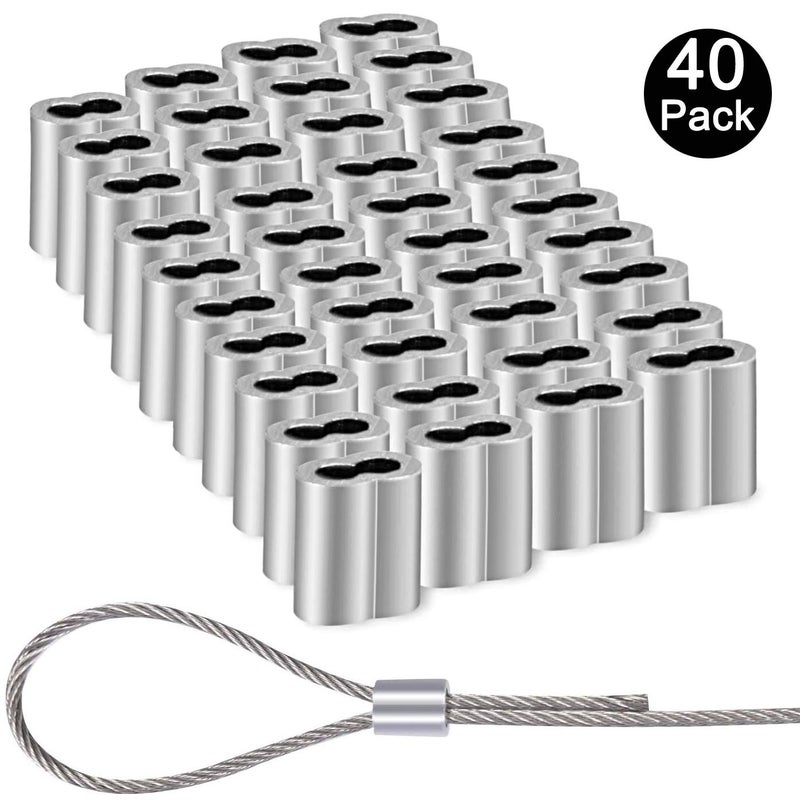 Cerpourt Picture Hanging Wire 1.5mm Up to 150lbs,100Feet(30.5M) Stainless Steel Wire Spool with 40Pcs Aluminum Crimping Loop Sleeve,Heavy Hanging Kit for Photo Frame Picture,Artwork,Mirror,String Light Hanging - Image 3