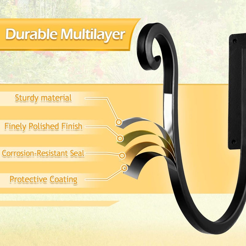 JUNSHUO Hose Holder Wall Mount （Metal/8-Inch） Heavy-Duty Garden Hose Hanger Outdoor, Hand-Forged Hose Rack Mount - Image 5