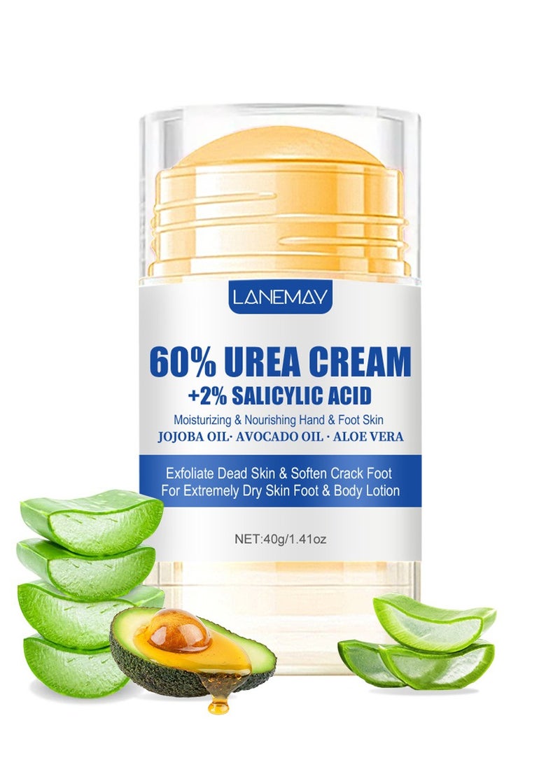 LANEMAY - Urea Cream 60 Percent for Feet Maximum Strength with 2% Salicylic Acid, Callus Remover, Dead Skin Exfoliation, Hand and Foot Cream for Dry Cracked Hands,Elbows, Feet, Heels, Knees - Image 1