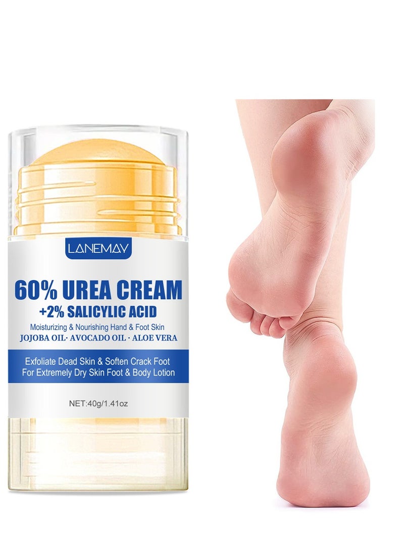 LANEMAY - Urea Cream 60 Percent for Feet Maximum Strength with 2% Salicylic Acid, Callus Remover, Dead Skin Exfoliation, Hand and Foot Cream for Dry Cracked Hands,Elbows, Feet, Heels, Knees - Image 1
