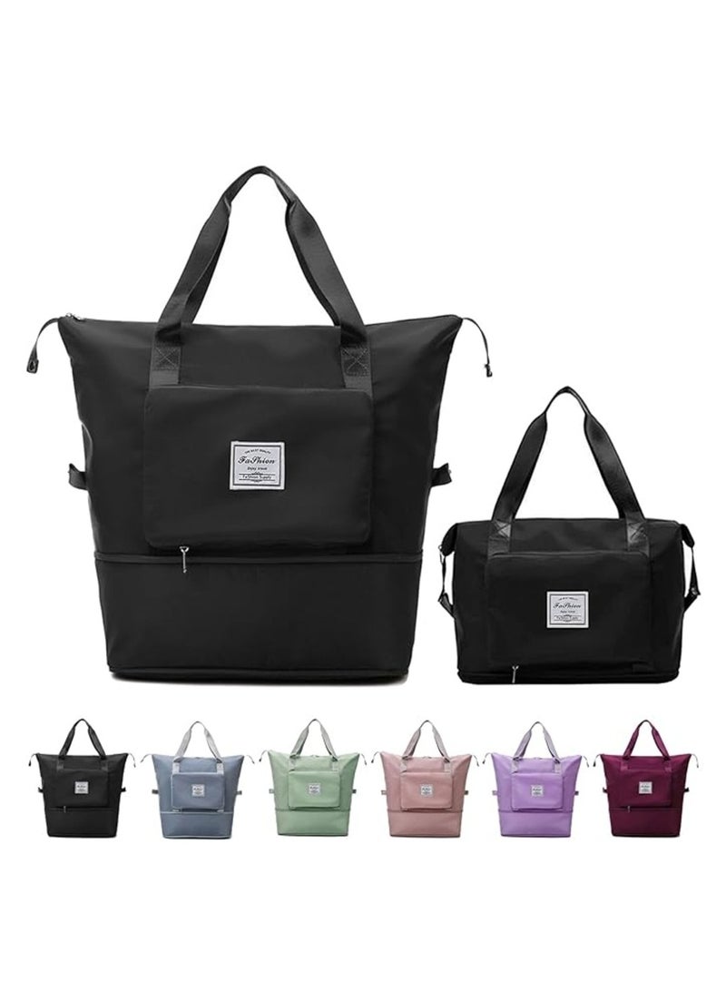 eBasket Foldable Handheld Travel Bag Large Waterproof Luggage Bag (Black)  - Image 1