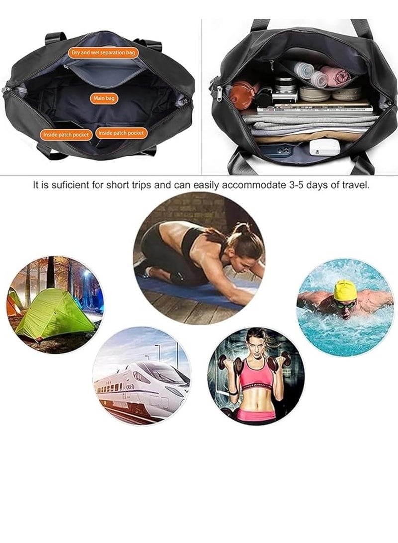 eBasket Foldable Handheld Travel Bag Large Waterproof Luggage Bag (Black)  - Image 4