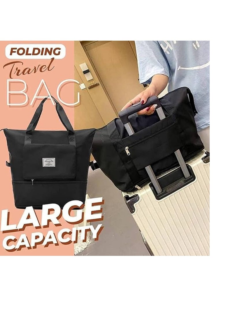 eBasket Foldable Handheld Travel Bag Large Waterproof Luggage Bag (Black)  - Image 5