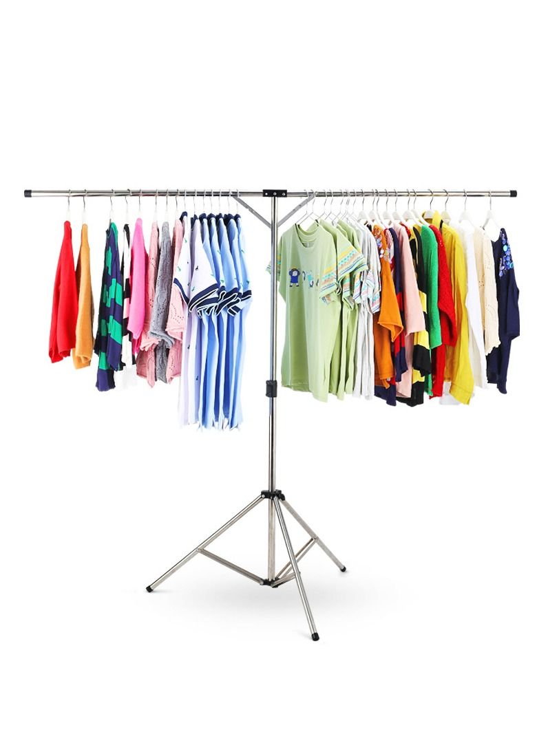 Arabest Foldable Portable Space Saving Clothes Drying Rack Stainless Steel Laundry Drying Racks, Adjustable High Capacity Garment Rack, with Windproof Hooks  - Image 1