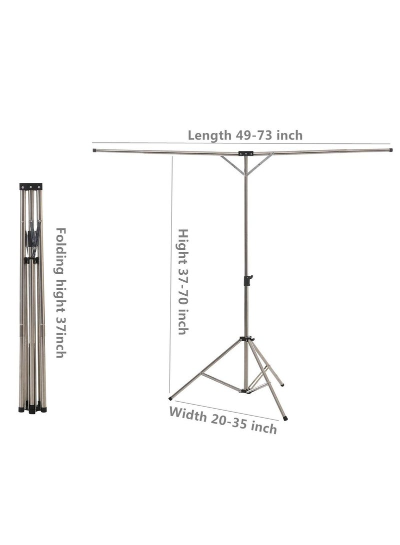 Arabest Foldable Portable Space Saving Clothes Drying Rack Stainless Steel Laundry Drying Racks, Adjustable High Capacity Garment Rack, with Windproof Hooks  - Image 5