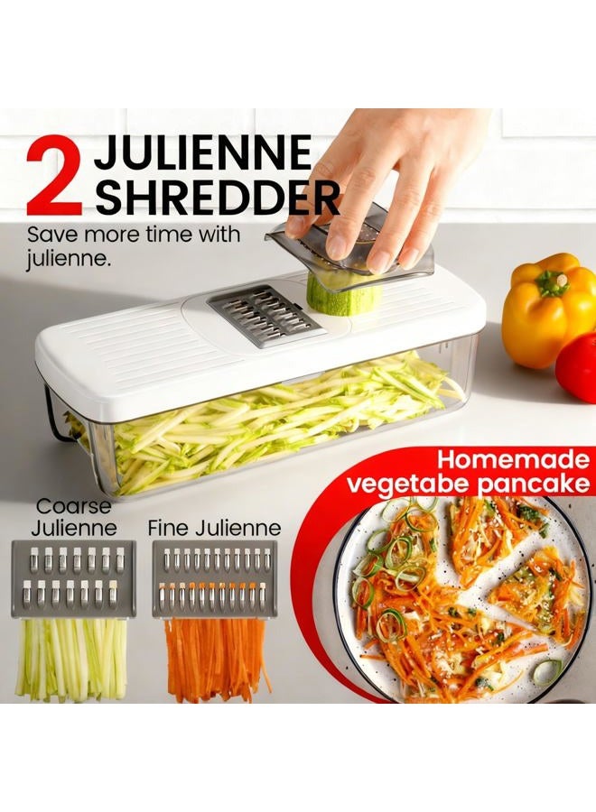 Badelite Vegetable Chopper Mandoline Slicer 8-in-1 with Container, 8 Blades for Onion, Veggie & Fruit, Easy Food Slicer Dicer Cutter, Kitchen Gadgets & Essentials - Image 4