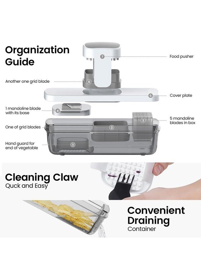 Badelite Vegetable Chopper Mandoline Slicer 8-in-1 with Container, 8 Blades for Onion, Veggie & Fruit, Easy Food Slicer Dicer Cutter, Kitchen Gadgets & Essentials - Image 5