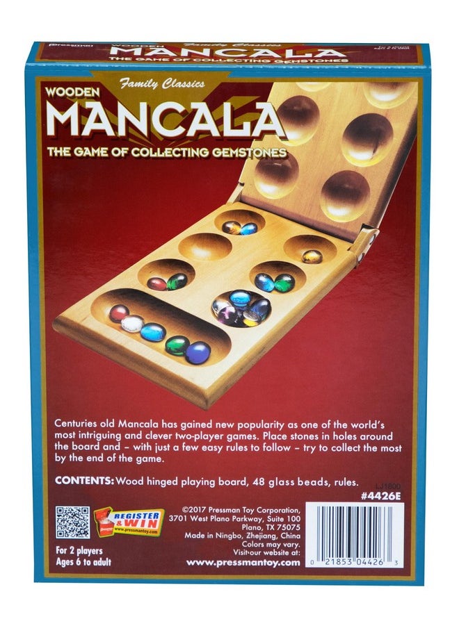 Pressman Mancala - Real Wood Folding Set, With Multicolor Stones By Pressman, 2 Players  - Image 4
