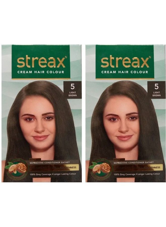 Streax Cream Hair Color For Unisex 120Ml 5 Light Brown (Pack Of 2) - Image 2