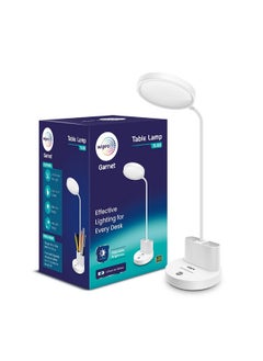 Wipro 5W Rechargable Table lamp 3 Grade Dimming (TL3), USB-C Charging | LED Portable Desk Lamp for Study with Pen Stand | Easy Touch Control | Glare Free Lighting |Adjustable Light Head | Pack of 1