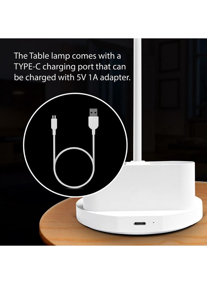 WIPRO - Wipro 5W Rechargable Table lamp 3 Grade Dimming (TL3), USB-C Charging | LED Portable Desk Lamp for Study with Pen Stand | Easy Touch Control | Glare Free Lighting |Adjustable Light Head | Pack of 1 - Image 1