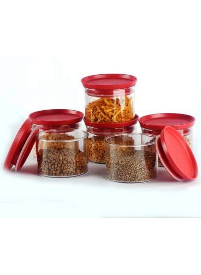 YouBee® Air Tight Kitchen Storage Container for Rice | Dal | Atta, BPA-Free, Flour | Cereals | Snacks | Stackable | Modular, Round, 500 Ml Set 12 (Red) - Image 5