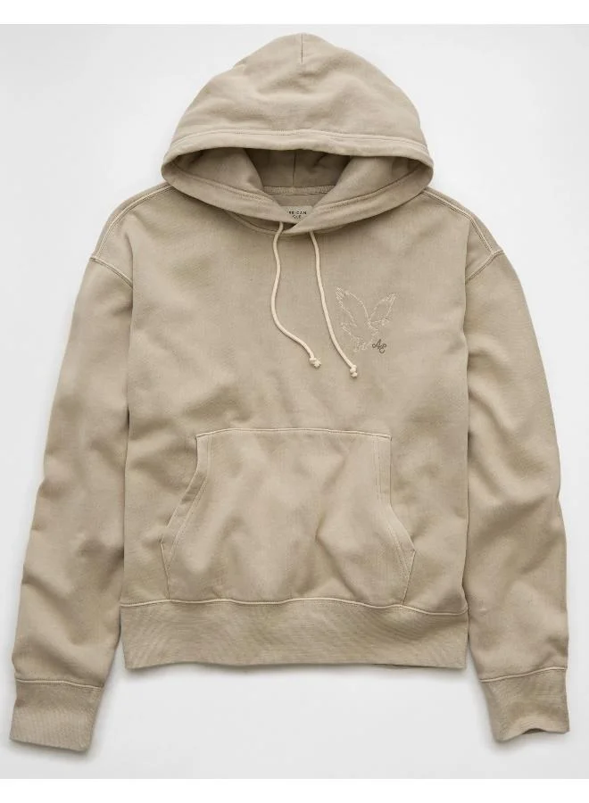 American Eagle Logo Graphic Drawstring Pullover Hoodie