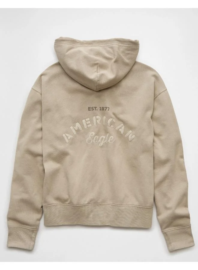 American Eagle Logo Graphic Drawstring Pullover Hoodie