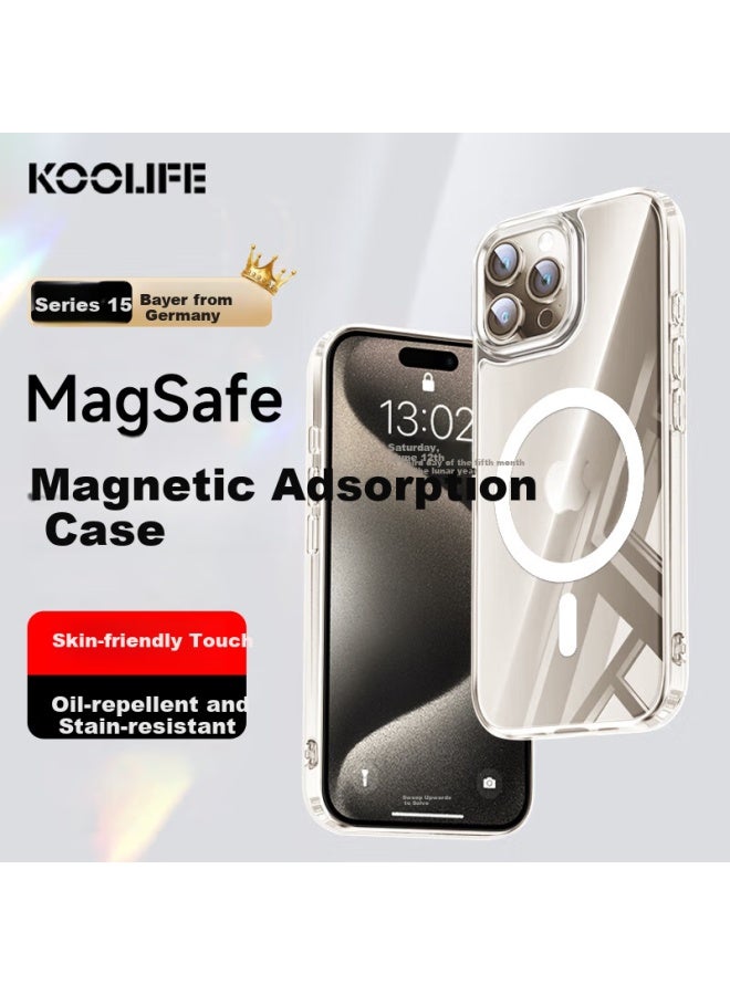 Koolife Apple 15 Phone Case Iphone 15 Protective Cover Bayer Material Magsafe Magnetic Charging Ultra-Thin Anti-Fall Airbag Full Coverage Transparent Soft Shell - Image 1