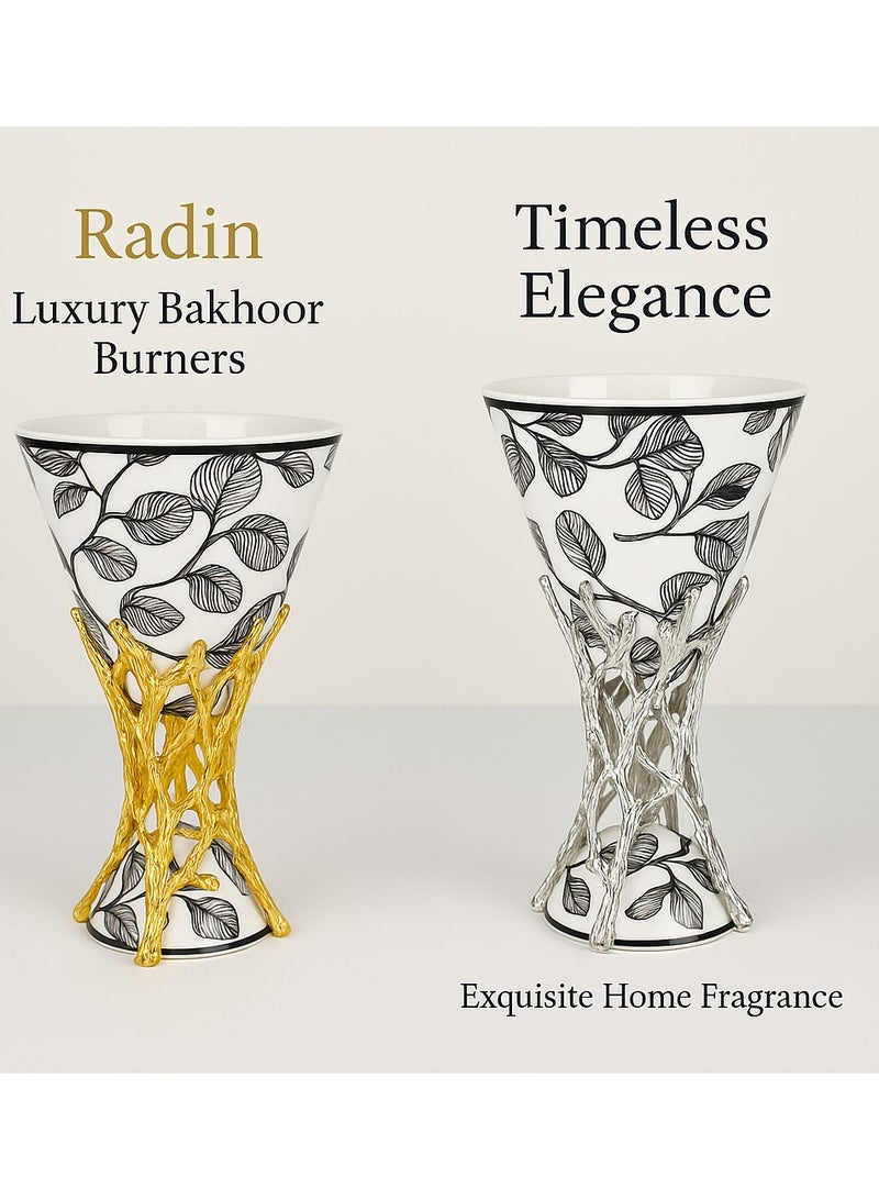 رادین بخور حروق للفحم الموقد البخور السيراميك الموقد البخور للعود - اللون الذهبي - Image 3
