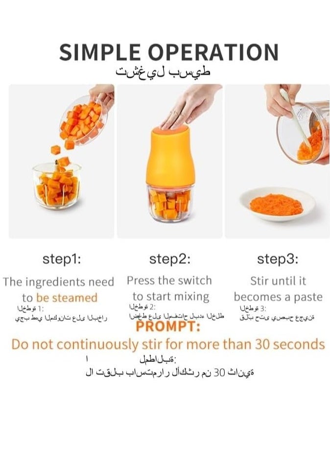 Gonice Baby Food Processor, Baby Food Maker High Borosilicate Glass, Baby Food Blender with 304 Blade for Baby Food Fruit Vegatable Meat, Baby Puree Maker Make Fresh and Nutritious Meals for Baby  - Image 2