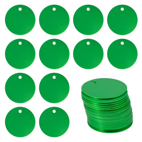 StayMax Round Aluminum Blank Tags Stamping Blanks Engraving Blanks 25 Pack Green - Image 1