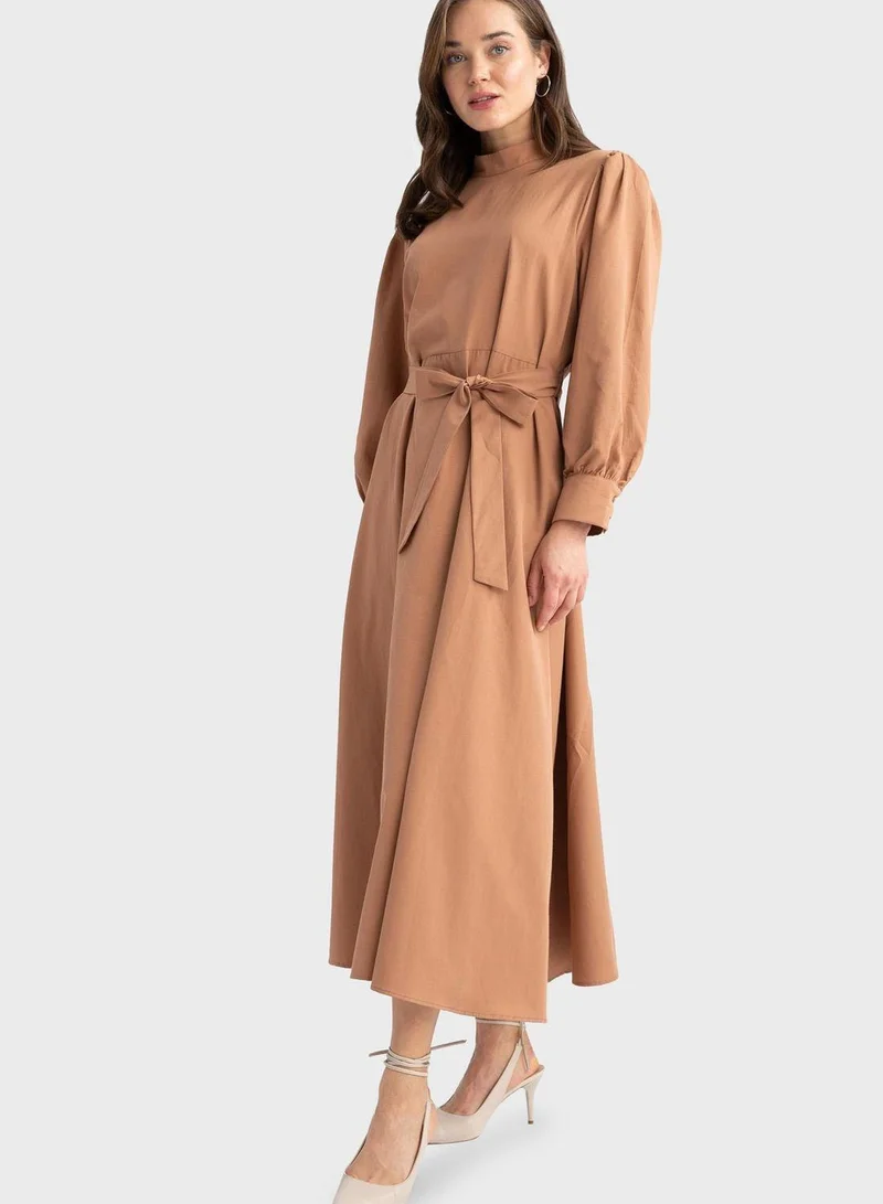 DeFacto Belted Midi Dress
