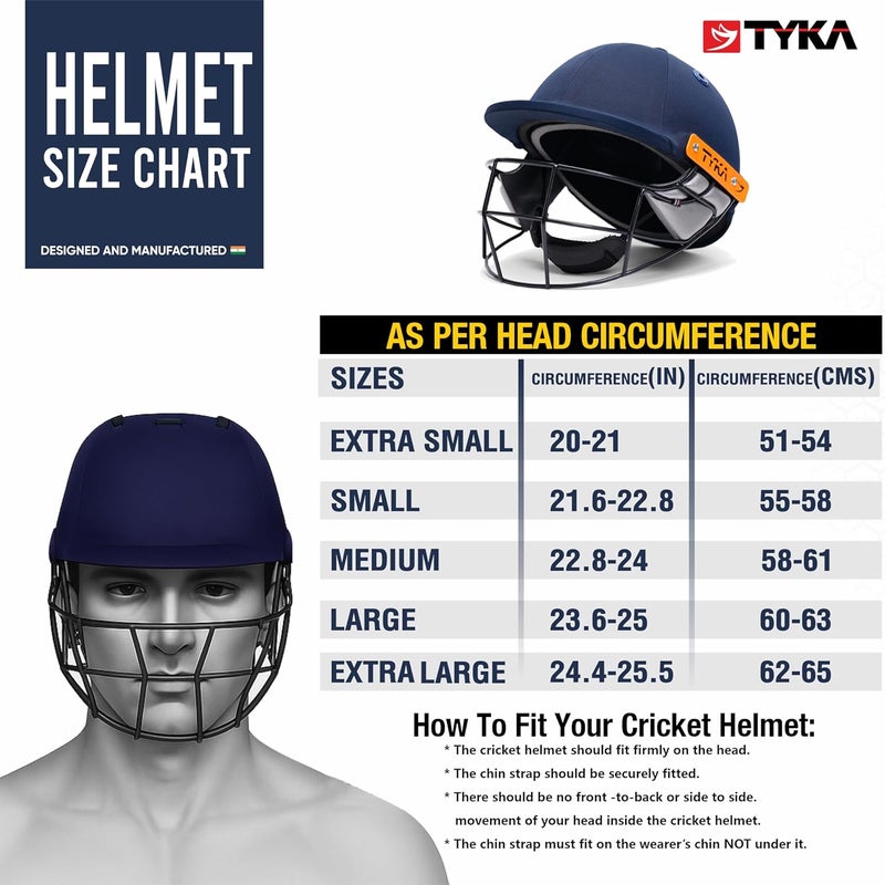 TYKA Atlas Helmet with Steel Grill – Lightweight, Strong Protection, Comfort & Breathable (Navy, L) - Image 2