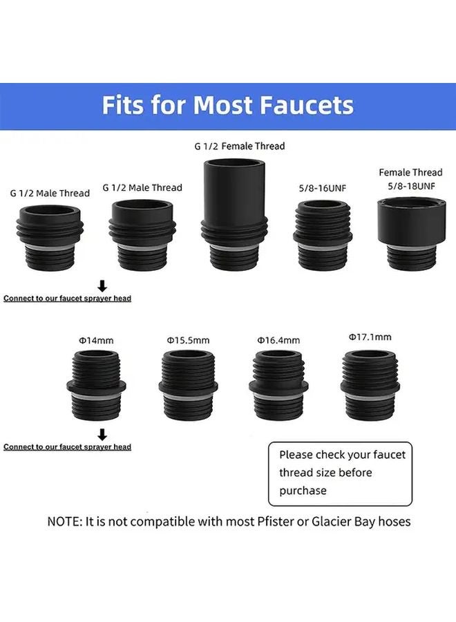 رأس صنبور المطبخ المطلي بالفضة بديل 3 أوضاع رشاش 9 فوهات توفير المياه حوض مغسلة الصنبور - Image 5