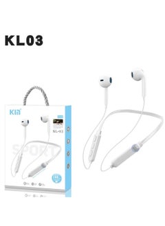 KIN KL-03 Bluetooth Sports Neckband Earphones White 