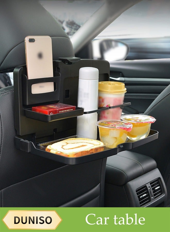 DUNISO Car Tray Table, Multifunctional Foldable Car Backseat Tray Desk, Portable Car Dining Table, Sturdy And Durable, Strong Load Bearing, Suitable For Most Vehicles Such As Cars, Trucks, And Small Trucks，Black  - Image 1