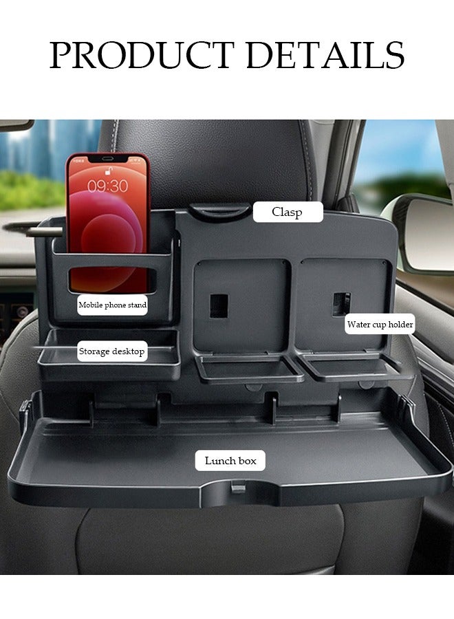 DUNISO Car Tray Table, Multifunctional Foldable Car Backseat Tray Desk, Portable Car Dining Table, Sturdy And Durable, Strong Load Bearing, Suitable For Most Vehicles Such As Cars, Trucks, And Small Trucks，Black  - Image 5