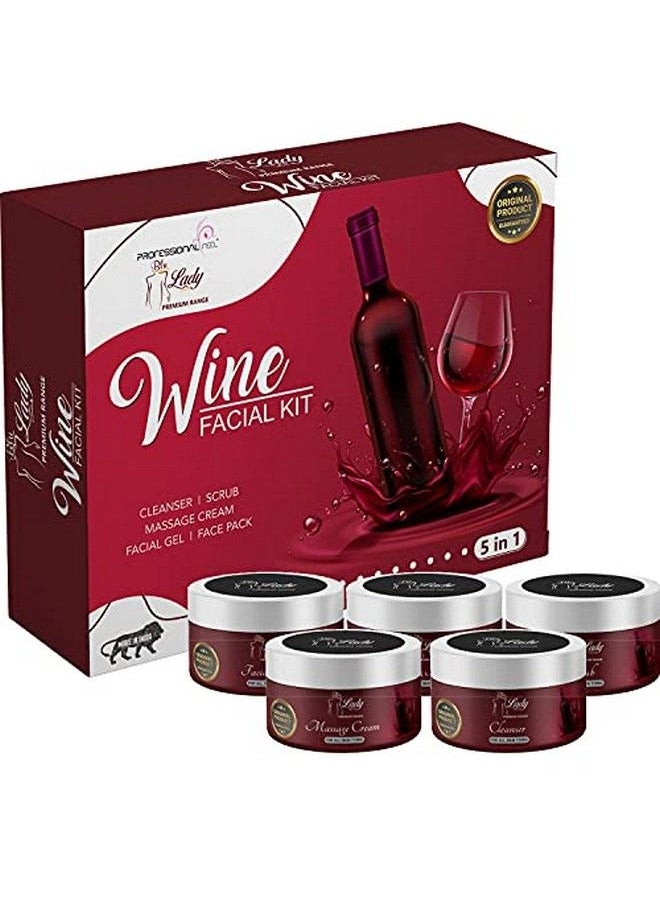 professional feel Blue Lady Red Wine Facial Kit (275 Gm) Best Face Skin Care Radiant / Skin Whitening Brighten Glowing/ Bridal Glow Diamond  - Image 2