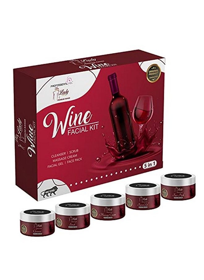 professional feel Blue Lady Red Wine Facial Kit (275 Gm) Best Face Skin Care Radiant / Skin Whitening Brighten Glowing/ Bridal Glow Diamond  - Image 5