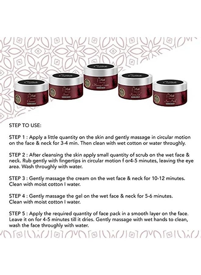 professional feel Blue Lady Red Wine Facial Kit (275 Gm) Best Face Skin Care Radiant / Skin Whitening Brighten Glowing/ Bridal Glow Diamond  - Image 4