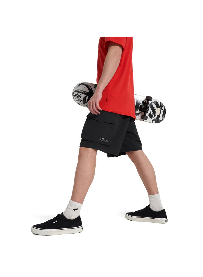 Termit شورتات رجالية سوداء EU 44-46، تيرميت، مقاس فضفاض، حزام مرن مع مشبك، 5 جيوب، مريحة وعملية للاستخدام اليومي - Image 1