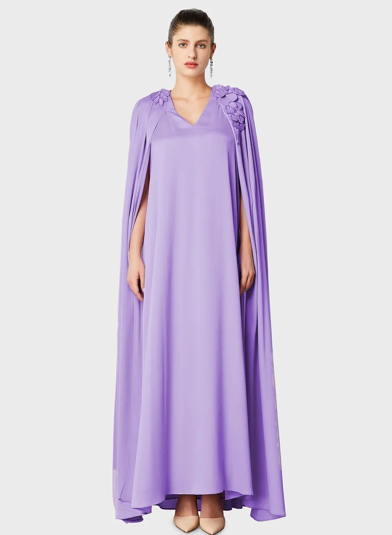 Femi9 Floral Applique Split Sleeve Kaftan
