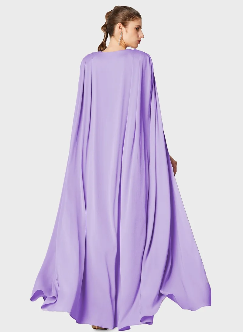 Femi9 Floral Applique Split Sleeve Kaftan