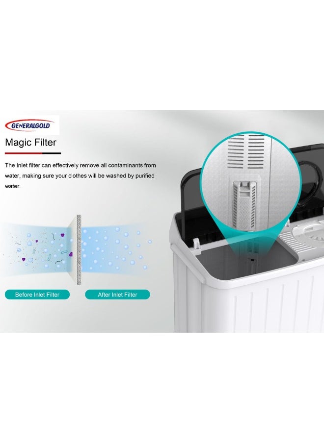 GeneralGold General Gold XP700 Twin Tub Washing Machine 7KG, White  - Image 3