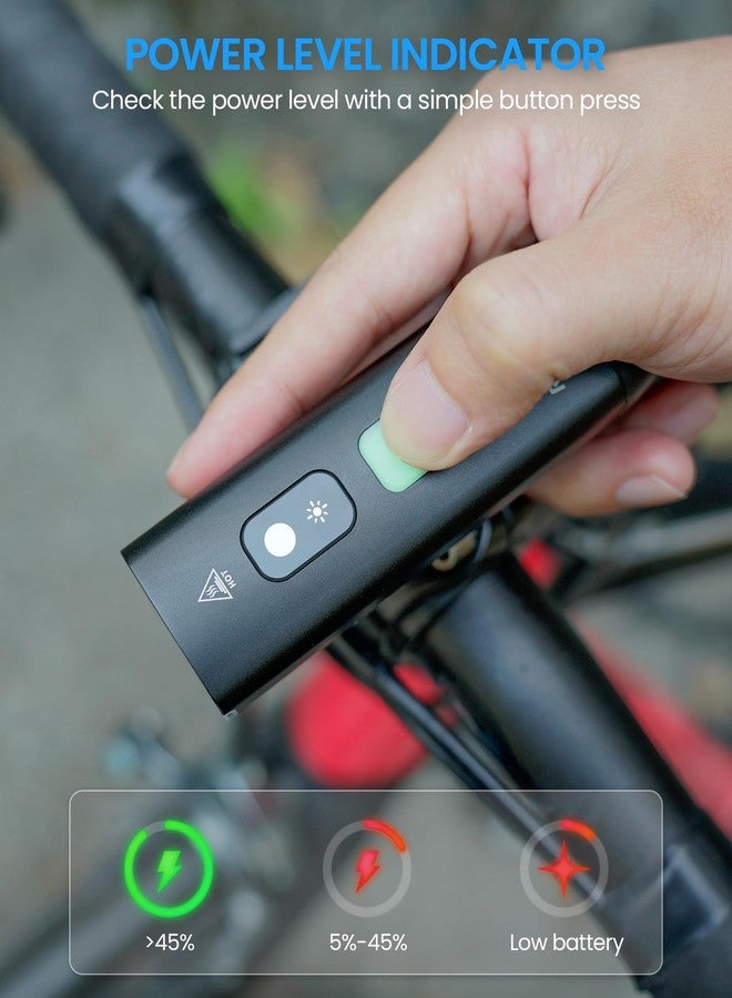 RAVEMEN K1000 Smart Front Bike Light for Cycling, 1000 Lumen Intelligent Night Riding Mode Automatic Brightness Adjustment, USB C Rechargeable Bicycle Light - Image 4