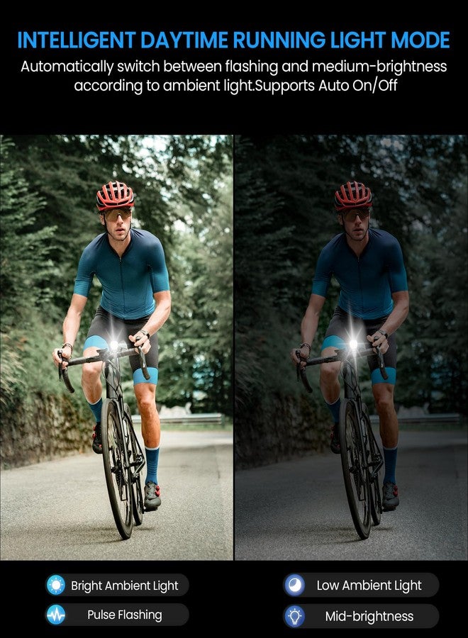 RAVEMEN K1000 Smart Front Bike Light for Cycling, 1000 Lumen Intelligent Night Riding Mode Automatic Brightness Adjustment, USB C Rechargeable Bicycle Light - Image 3