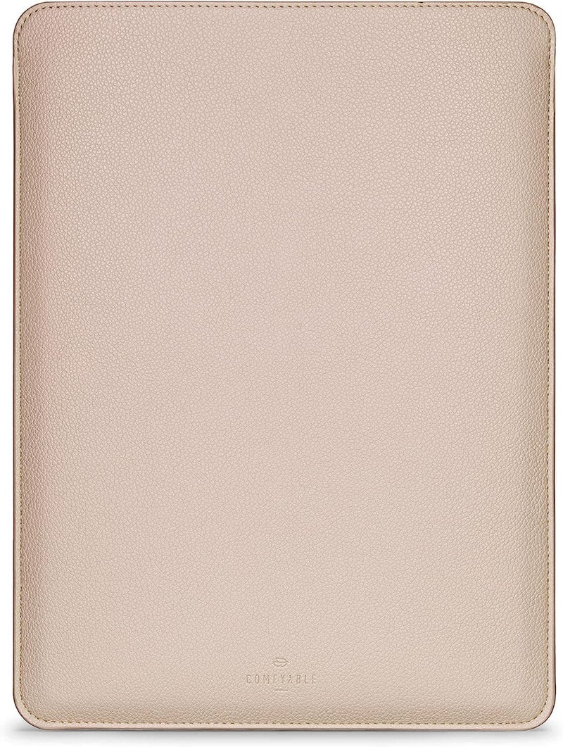 Comfyable Laptop Sleeve 14 Inch Precisely Compatible with MacBook Pro M5 M4 M3 M2 M1 Pro/Max 2025, Faux Leather Cover Case 14 in, Sand - Image 1