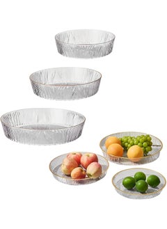 Beauenty Durable Clear  Serving Trays With Gold Rim 3 Multiple Sizes for Fruit.  - Image 1