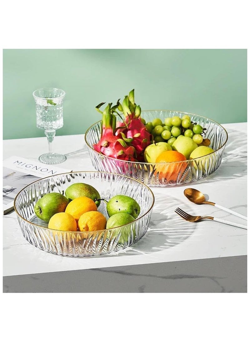 Beauenty - Durable Clear  Serving Trays With Gold Rim 3 Multiple Sizes for Fruit. - Image 1