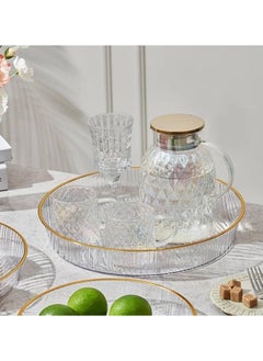 Beauenty Durable Clear  Serving Trays With Gold Rim 3 Multiple Sizes for Fruit.  - Image 3