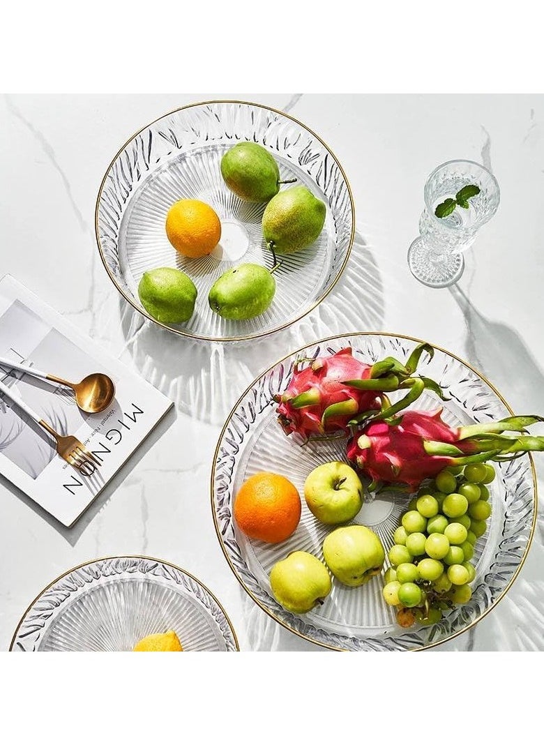 Beauenty - Durable Clear  Serving Trays With Gold Rim 3 Multiple Sizes for Fruit. - Image 1