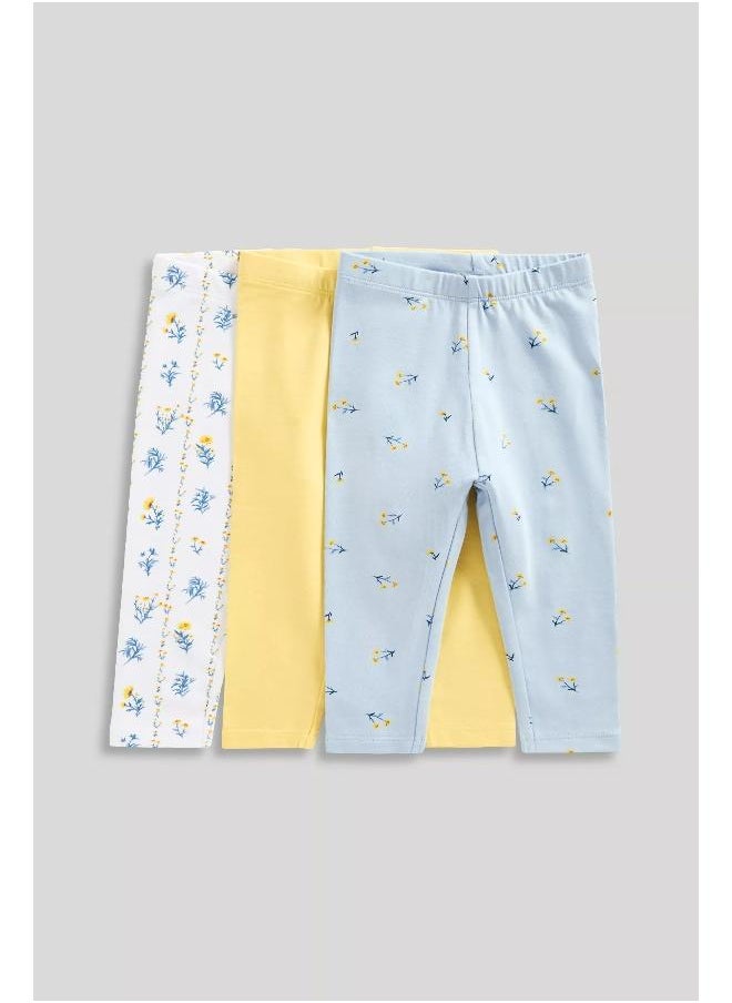 mothercare Floral Leggings - 3 Pack  - Image 1