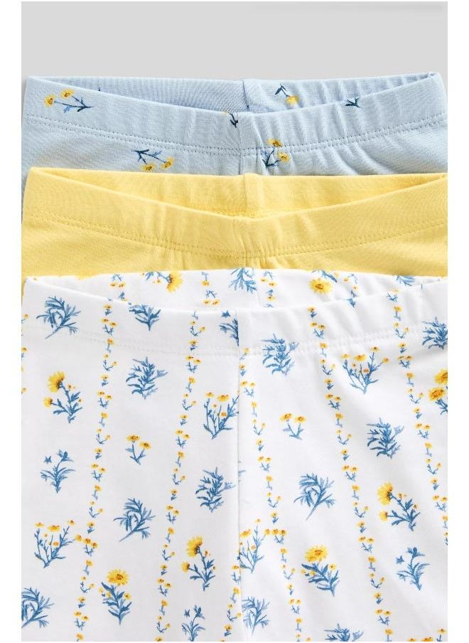 mothercare Floral Leggings - 3 Pack  - Image 2