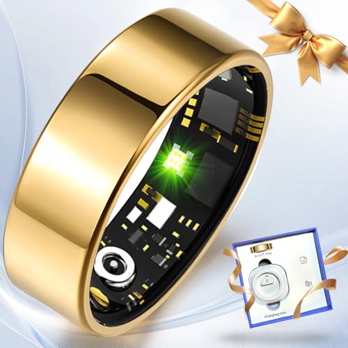 Kuxlagz Smart Ring Health Tracker for Women Men, Sleep Tracker with Heart Rate,SPO₂,Blood Pressure, Fitness Ring for Activity Monitoring, No Subscription, Step Tracker Ring for iOS&Android (Gold, #7) - Image 1