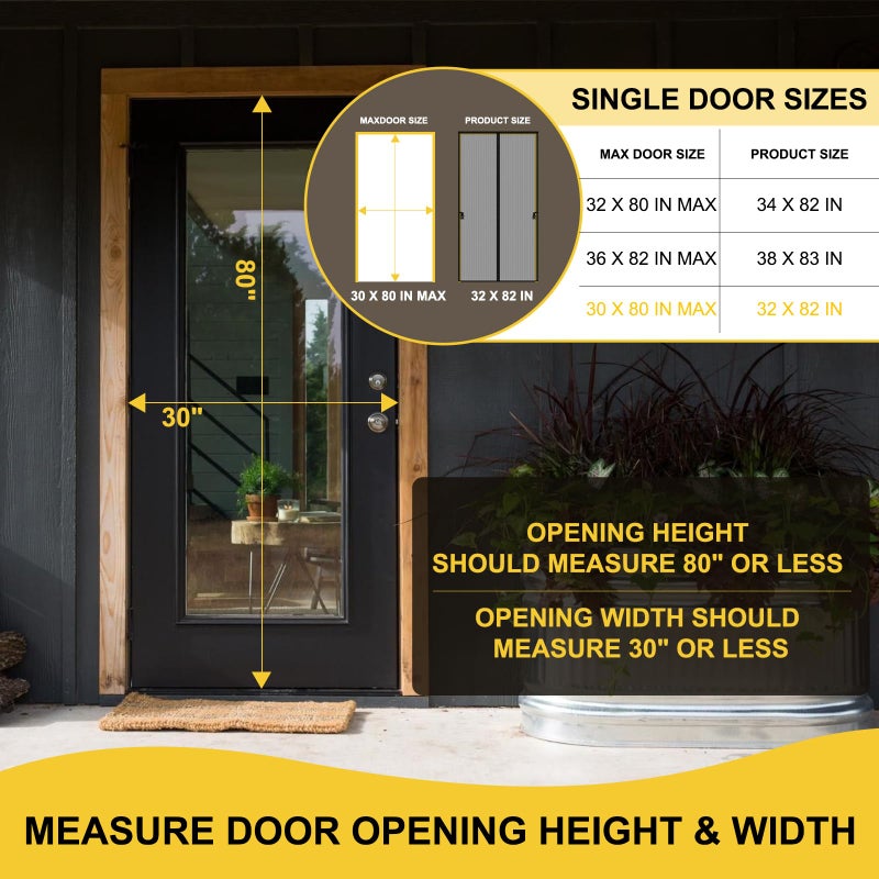Iduontis Magnetic Screen Door - Fit for Door Size: 30x80 Inch, Screen Itself Size: 32"x82", Hands Free Mesh Partition,Heavy Duty Screen Door Mesh Curtain Keeps Bugs Out, Frame Hook & Loop, Pet and Kid Friendly - Image 2