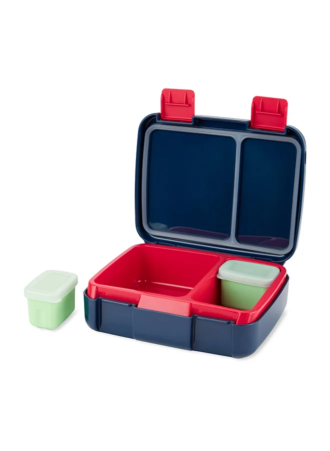 Skip Hop Spark Style Bento Lunch Box - Train | Leak-Resistant Lunch Container With Dividers & Snack Cups | Age 3+